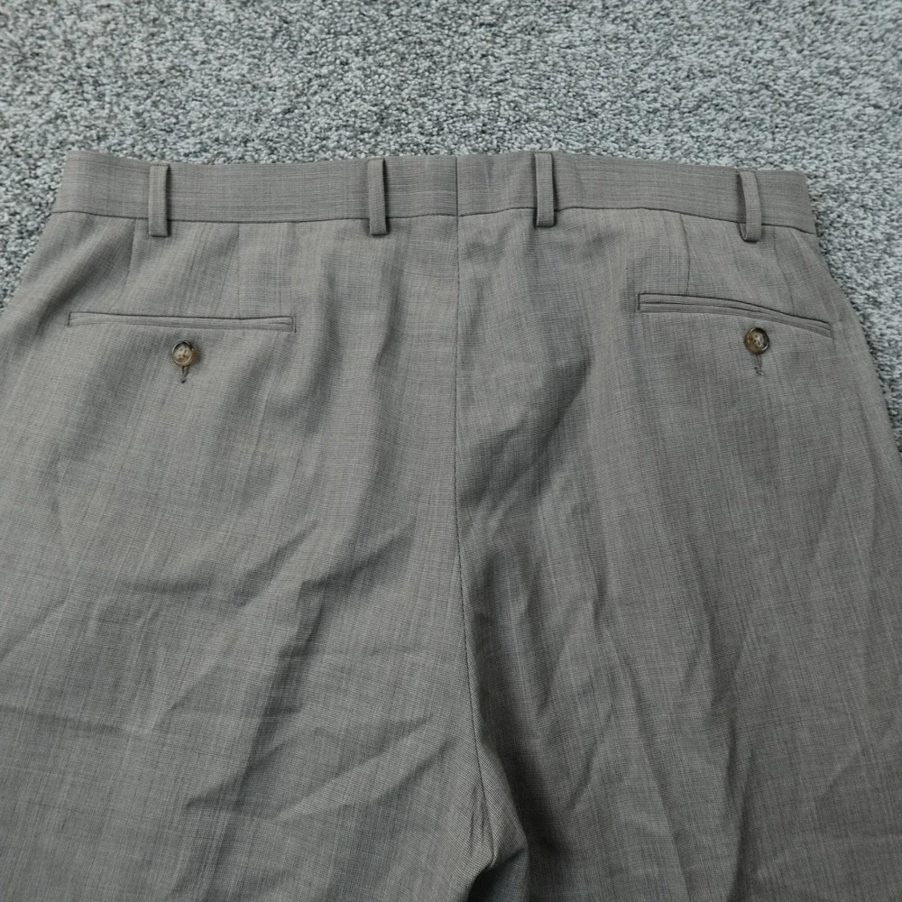 Ralph Lauren Pants Mens 38X34 Beige Wool Chino Trouser Dress‎ Slacks Flat Front